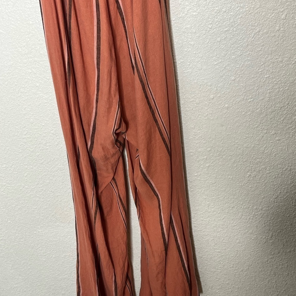 Urban Outfitters Linen Blend Striped Jumpsuit Sz Med - Picture 7 of 9
